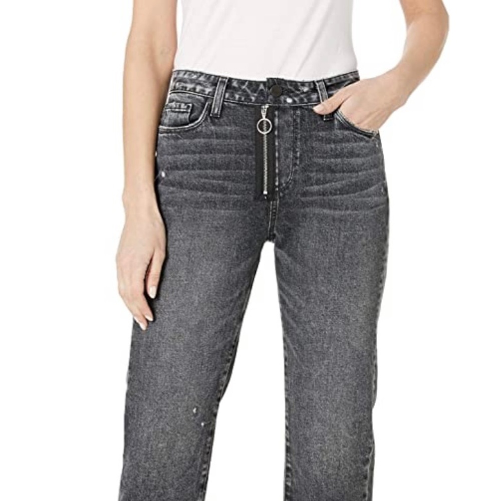 Paige Noella Straight Leg High Rise Jean Zipper 30
